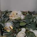 Faux Arch Flower Swag Set of 2 for Wedding Welcome Signs Floral Swag Wedding Reception Ceremony Signs Decor (White)