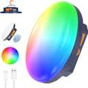 10000mAh 3000LM Rechargeable RGB Camping Light Flashlight Portable LED Camping Lantern Rechargeable Light 30W with Magnet , Tent Light Power Failure Emergency Survival Kits(30W(RGB))