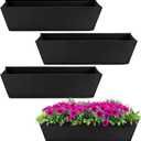 Adnee 4 Pcs 24 Inch Fabric Plant Window Box Liners-Rectangular Non-Woven Planter Basket Liner-Black Felt Flower Hanging Basket for Outdoor Garden Wall Hanging Planter Flower Vegetables