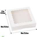 qiqee 10"x 10"x 2.5" White Pie Boxes with Window 120Packs Cookie Donut Bakery Box (Auto-pop Up)