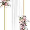 Shinoske Metal Arch Backdrop Stand-Stylish Garden Arbors-Wedding Arches for Ceremony-Easy to Assemble and Disassemble Gold Backdrop Stand for Weddings,Birthdays,Parties,Garden Decorations (5ft,Gold) (5x1.9FT(HxW))