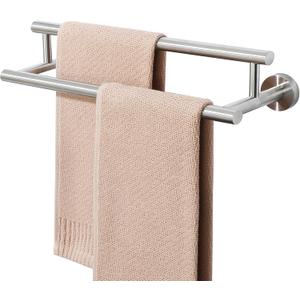 Alise Double Bath Towel Bars Towel Racks for Bathroom Lavatory,Wall Mount Towel Holder SUS304 Stainless Steel Towel Hanger Towel Rail 16 Inch,GYT6902-400-LS Brushed Nickel