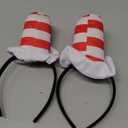 Red and White Hat Stovepipe Headbands,the Book Character Costumes Headband Halloween Cosplay Party Accessories