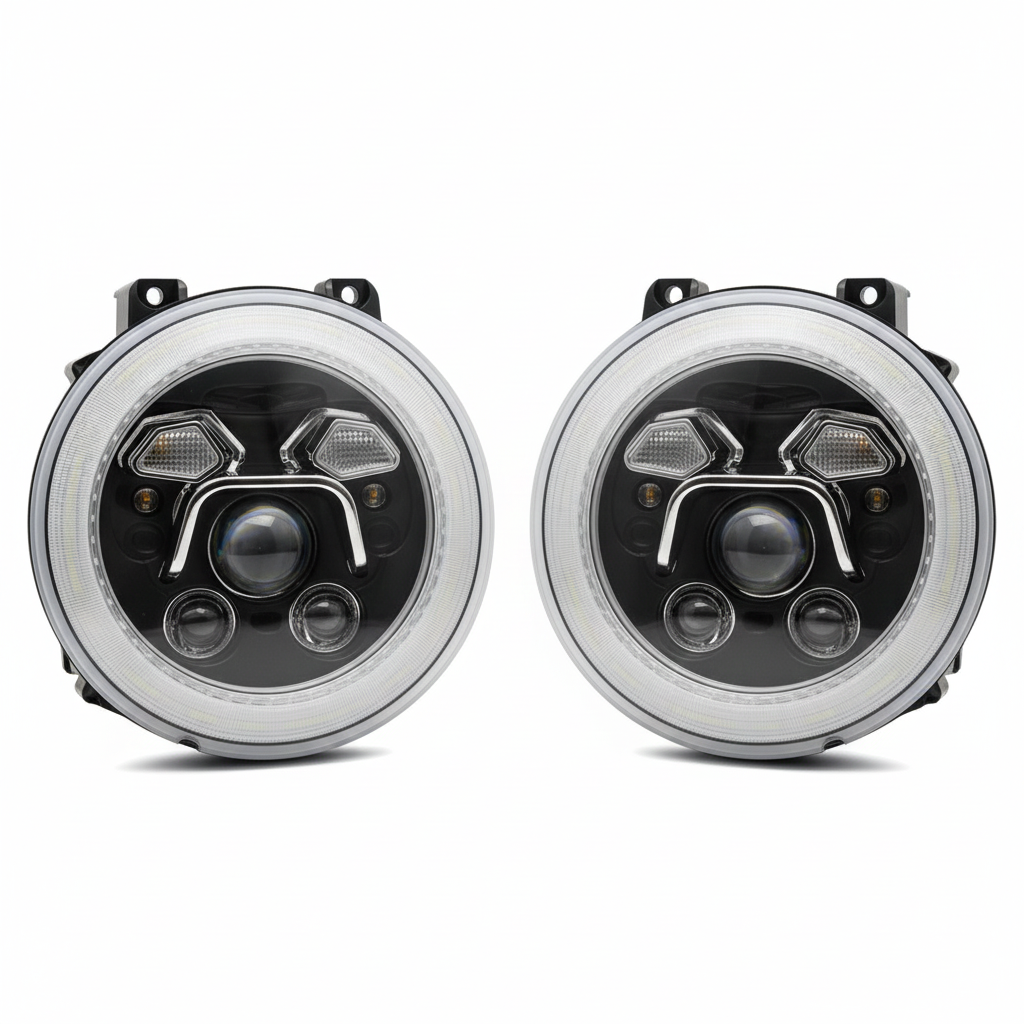 9 Inch Round LED Headlights Replacement for 2018-2025 Jeep Wrangler JL JLU Unlimited Gladiator JT Accessories [DOT Approved] [Dual-HALO DRL] Sealed Beam Front Head Light Lamp Bulb