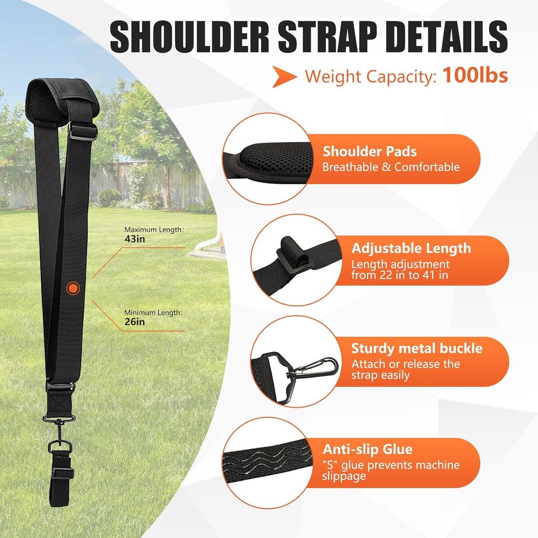 Trimmer Grip, String Trimmer Handle Extension with Shoulder Strap for Weed Eater - Ergonomic Back Pain Relief Design for Lawn Care and Landscaping