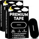 Black Premium Tape (60 Pack)  Pain Free Removal, Hypoallergenic, Latex Free & Gentle On Skin  Skin Friendly Adhesive Cotton Tape