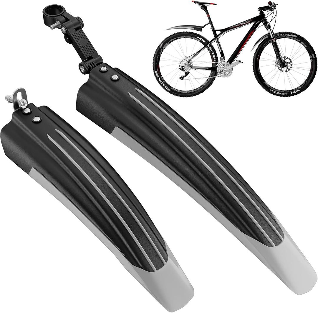 Bicycle Fender Set, Adjustable Fender Set, Front and Rear Fenders, Quick Release Attachment, Widened and Thickened for Mountain Bike, City Bike 20-26 Inch Wheel Protection Fenders