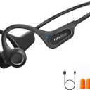 Bone Conduction Headphones, Open Ear, Bluetooth 6.0, IPX6 Sweatproof, Lightweight Comfortable Stable Fit Sports Wireless Earphones for Safe Running, Cycling, Gym Workouts, Hiking, 8H Playtime (Black)