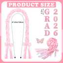 Suncalla Graduation Leis Class of 2026 Double Braided Ribbon Lei Graduation Party Idea Decor Ceremony Photo Props for High School Master College Grad Party Senior Night (Pink, White)