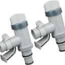 Pool Hose Adapter for Above Ground Swimming Pool, Pool Replacement Parts with Plunger Valve and Pool Pipe Holder Pool Pump Parts (2 pcs)