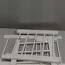 Dog Gate - 18"-45" Adjustable Extra Wide Metal Baby Gate to Step Over, 10" Tall Small Pet Gate with 3 Extension Kits, Pressure Mounted for Doorways & Stairs (White)