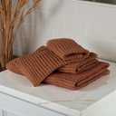 DEMMEX Organic Cotton Waffle Turkish Hand Towels for Bathroom & Kitchen, Large 20x30 in, 100% Oeko-TEX Certified Ultra Soft Turkish Cotton, Lightweight Quick Dry Waffle Weave, Set 2 (Terracotta)