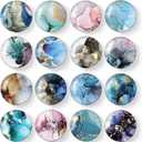 2 x MORCART 16PCS Fridge Magnets, Marble Magnets Decoration for Refrigerator Locker Whiteboard Decorative Magnetic Board Cabinets Classroom Office Cubicle (Marbling)