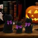 3 Pcs Halloween Cat Honeycomb Centerpieces for Tables Black Halloween Cat Paper Honeycomb Decorations for Indoor Table Witch Theme Birthday Celebration Party Favor