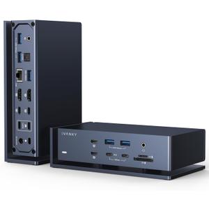 iVANKY FusionDock Max 1, 20-in-2 Thunderbolt 4 Docking Station Only for M1-M5 Pro/Max MacBook, Quad 6K or Dual 8K Display, 40Gbps Dock with 4 Downstream Thunderbolt 4 Ports, 100W, 2.5G LAN, SD 4.0