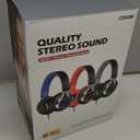 AC01 Over-Ear Headphones Wired, Passive Noise Isolating Corded Stereo Headsets with Mic Volume Control for Adults Teens 3.5mm for Chromebooks, Laptop, Computer, Tablets, Travel (Black Blue)