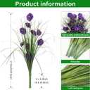 6 Bundles Artificial Flowers for Outdoor, Faux Silk Morning Glory Spring Summer Flowers for Outside Garden Planter Front Porch Yard Patio Window Box & Indoor Table Vase Home DecorPurple