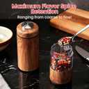 Rechargeable Electric Salt and Pepper Grinder Set Automatic Salt and Pepper Shakers with Wood Base, Adjustable Coarseness, LED Light, One-Hand Operation Salt and Pepper Shakers Set