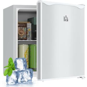 HOMCOM Mini Freezer Countertop, 1.1 Cu.Ft Compact Upright Freezer with Removable Shelves, Reversible Door for Home, Dorm, Apartment and Office, White (1.1 CU.FT, White)