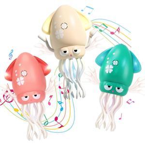 YRIOWMI 3 Pack Dancing Octopus Baby Toy, Tummy Time Toys, Rechargeable Crawling Squid with Music and Light, Electric Interactive Octopus Toy for Birthday for 1 2 3 4 5 6 Year Old Boys Girls