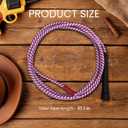 Kids Cowboy Lasso Rope Toy - Adjustable Pre-Tied Roping Rope, 84in Ranch Toy with Handle for Outdoor Pretend Play (Pink and White)