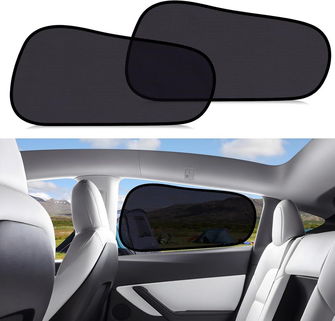 Car Window Shades Sun Shade Semi-Transparent Rear Window, Car Window Shade for Baby with UV Protection & Privacy, Custom Fit, No Adhesive, Easy Install