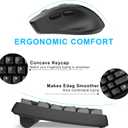 Wireless Keyboard and Mouse Combo with Wrist Rest, 2.4G Full-Sized Keyboard and Mouse Cordless, 3 DPI Adjustable Silent Mouse, Dual-System Keyboard for Computer/Laptop/Windows/Mac (Black)