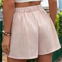 Womens Casual Split Hem High Waist Skorts Skirt Shorts Tie Knot Fited Bodycon Solid Color Mini Wrap Shorts (L)