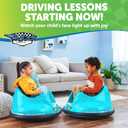 Flybar FunPark 6V Bumper Car 360 Electric Ride-On Toy with LED Lights, Safety Seat Belt, Soft Bumpers Indoor & Outdoor Bumper Car for Kids Ages 1.5-4 Years, Supports Up to 66 lbs (No Remote), Large