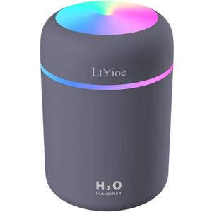 LtYioe Colorful Cool Mini Humidifier, USB Personal Desktop Humidifier for Car, Office Room, Bedroom,etc. Auto Shut-Off, 2 Mist Modes, Super Quiet. (Navy)(Black)