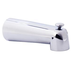 Westbrass E507D-1F-26 7" Reach Wall Mount Tub Spout with Diverter, Polished Chrome