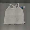 ATTRACO Women Ribbed Workout Crop Tops with Built in Bra Yoga Racerback Tank Top Tight Fit (White, Small)