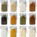 Spice Jars 8 oz Glass Jars with Airtight Lids, Set of 12 Small Glass Spice Jars with Labels, Kitchen Storage Containers for Herbs, Seasoning, Pantry Organization
