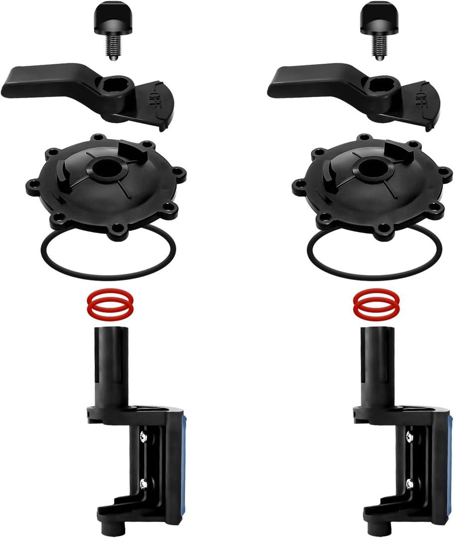 2-Port/3-Port Pool Valve Rebuild Kit Compatible with Jandy 2-way/3-way 4715, 4716, Valve and Gray Includes Handle 7433, Knob 4603, Valve Cover 4606, Diverter Valve 4720 (Pack of 2)