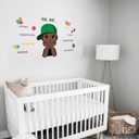 Black Boy Wall Decal Peel and Stick, Positive Inspirational Quote Wall Decals African American Wall Stickers for Boys Bedroom Playroom Classroom Kids Room Nursery Wall Decor Sticker, Kind Boy