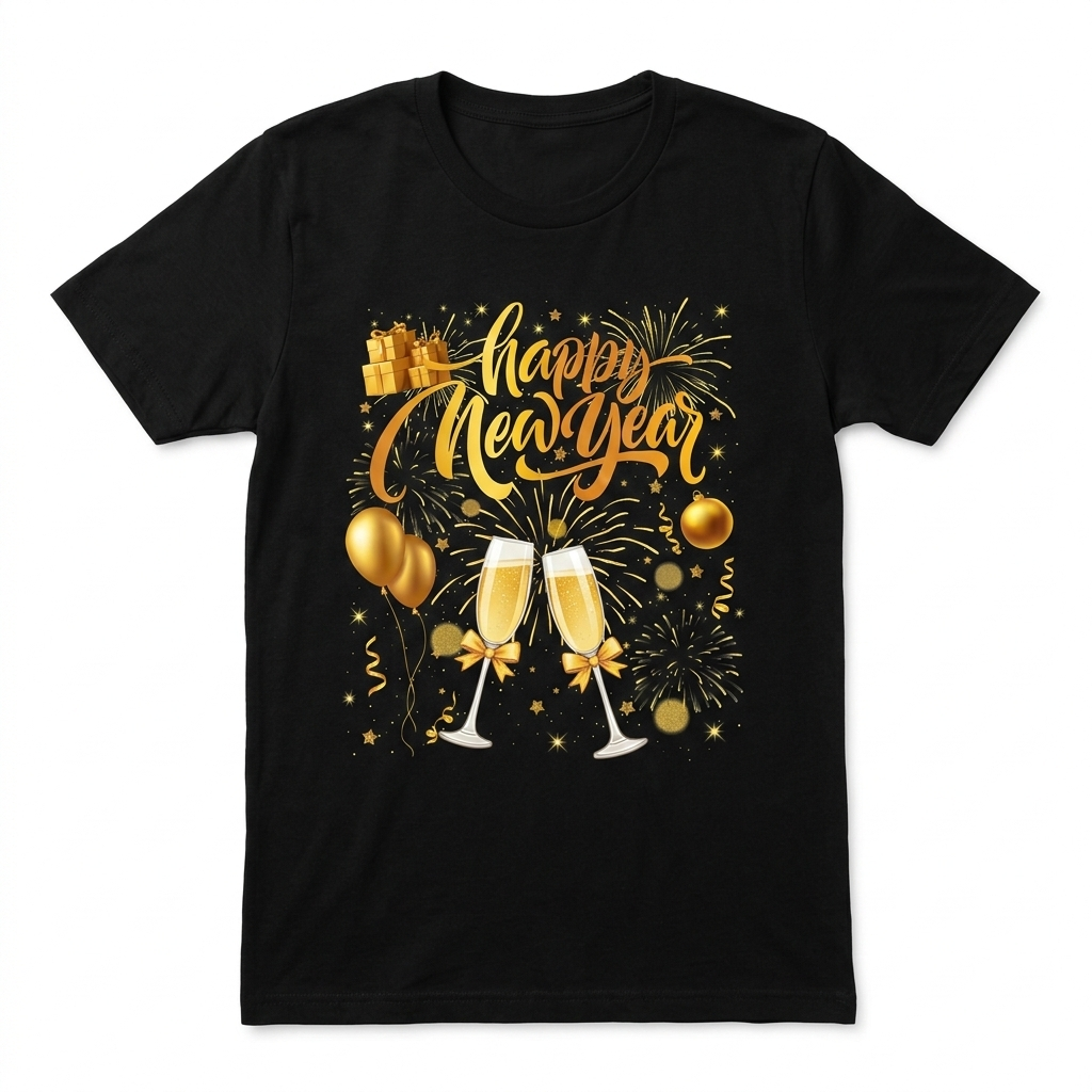 Happy New Year Party 2026 Balloon Family Matching Men Women TShirt Size L