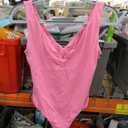 Popilush Body Suits for Women - Going Out Tank Tops - Plunge Deep V Neck Backless Sleeveless Tummy Control Shapewear Bodysuit, Size S