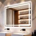 Delma LED Bathroom Mirror with Lights, 30x40 Vanity Mirror for Bathroom Wall, Anti-Fog, Dimmable, Front Lit & Backlit, Memory Function, Shatterproof Tempered Glass, 3 Color Modes(Horizontal/Vertical)