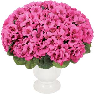 5 Pcs Faux Geranium Flowers for Outdoor Decor Rose Red