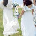Ling's moment Wedding Artificial Flowers Package, Bridal Bouquet, Bridesmaid Bouquets, Boutonniere for Men, Rose Petals