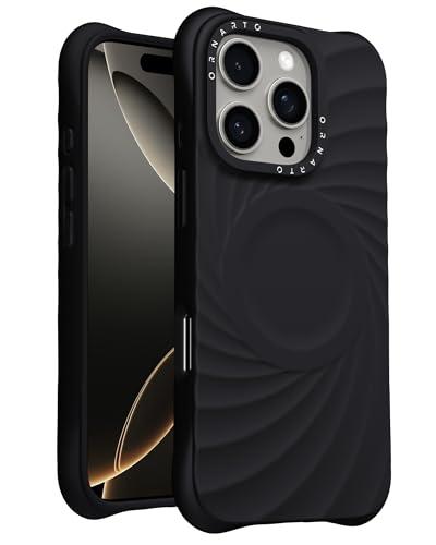 ORNARTO Vortuxe for iPhone 16 Pro Max Case 6.9" | 2X MIL-STD Drop Protection | Compatible with MagSafe | Sleek Aesthetic Liquid Silicone Phone Cover - Black