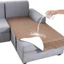 Genina 100% Waterproof Sectional Couch Covers for L Shaped Chaise Lounge Right, Anti-Slip Sectional Cover Furniture Protector Couch Cover for Dogs Pets, 1 Piece (Camel, Right Chaise Cover) (37" X 74.8" Right Chaise)