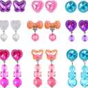 Hicarer 9 Pairs Girls Clip on Earrings Pretend Princess Play Earrings Jewelry Set(Bright Colors)