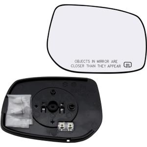 Passenger Side Mirror Glass Assembly With Plastic Backing Plate Heated Compatible with 2009-2013 Toyota Corolla Matrix