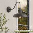 14in Dome Outdoor Gooseneck Lights for Barn, Dark Bronze Exterior Farmhouse Light Fixture with Wall Mount, Outside Goose Neck Wall Sconce for Patio, Porch, Entryway