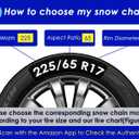 Snow-Chains Auto Fixing 1 Min Quick Fit Easy Installation Tire-Chains, Portable Reusable Universal Emergency Tire Traction Chain for Passenger Car, Pickup Trucks and SUV - Set of 2 (HKN-150)