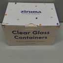 Ziruma Non-Toxic 1.5 cup Glass Food Storage Containers with Lids - Overnight Oats, Plastic Free Meal Prep, Reusable, Airtight, Microwave and Freezer Safe, 4 Pack