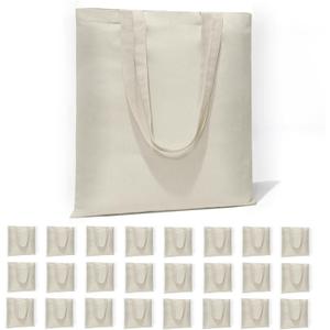6 I 12 I 24 I 48 Pack Canvas Tote Bags,Reusable Blank Canvas for Shopping Bags,Grocery Bags,DIY Gift Bags