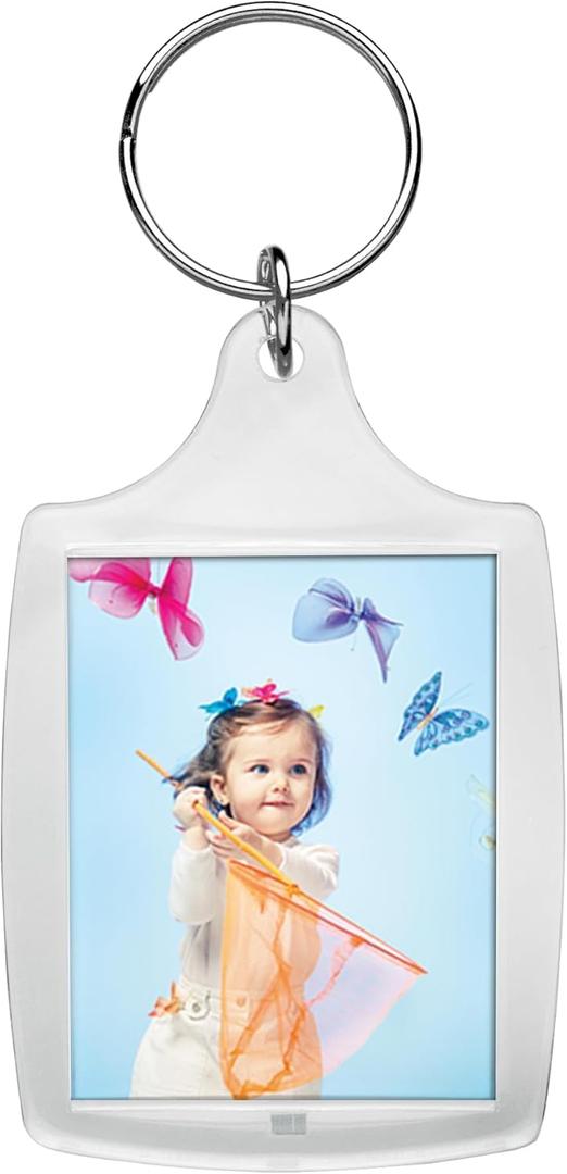 1.375" x 1.75" Acrylic Photo Snap-in Keychain - Pack of 25