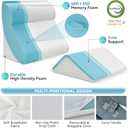 Kingfun 4PCS Orthopedic Bed Wedge Pillow Set for After Surgery, Memory Foam Support Pillow for Back, Neck and Leg Pain Relief, Adjustable Triangle Pillow - Acid Reflux, Anti Snoring & GERD
